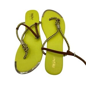 Fluorescent Yellow and Brown Mossimo Summer Sandals